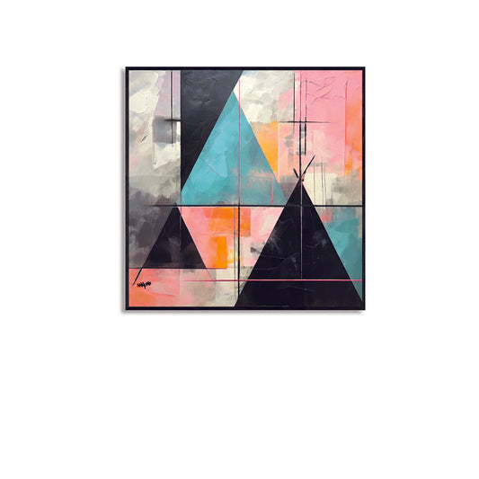 AB50 "PYRAMID" + 1M X 1M + HAND MADE WOODEN BLACK FRAME (5CM X 1.8CM)